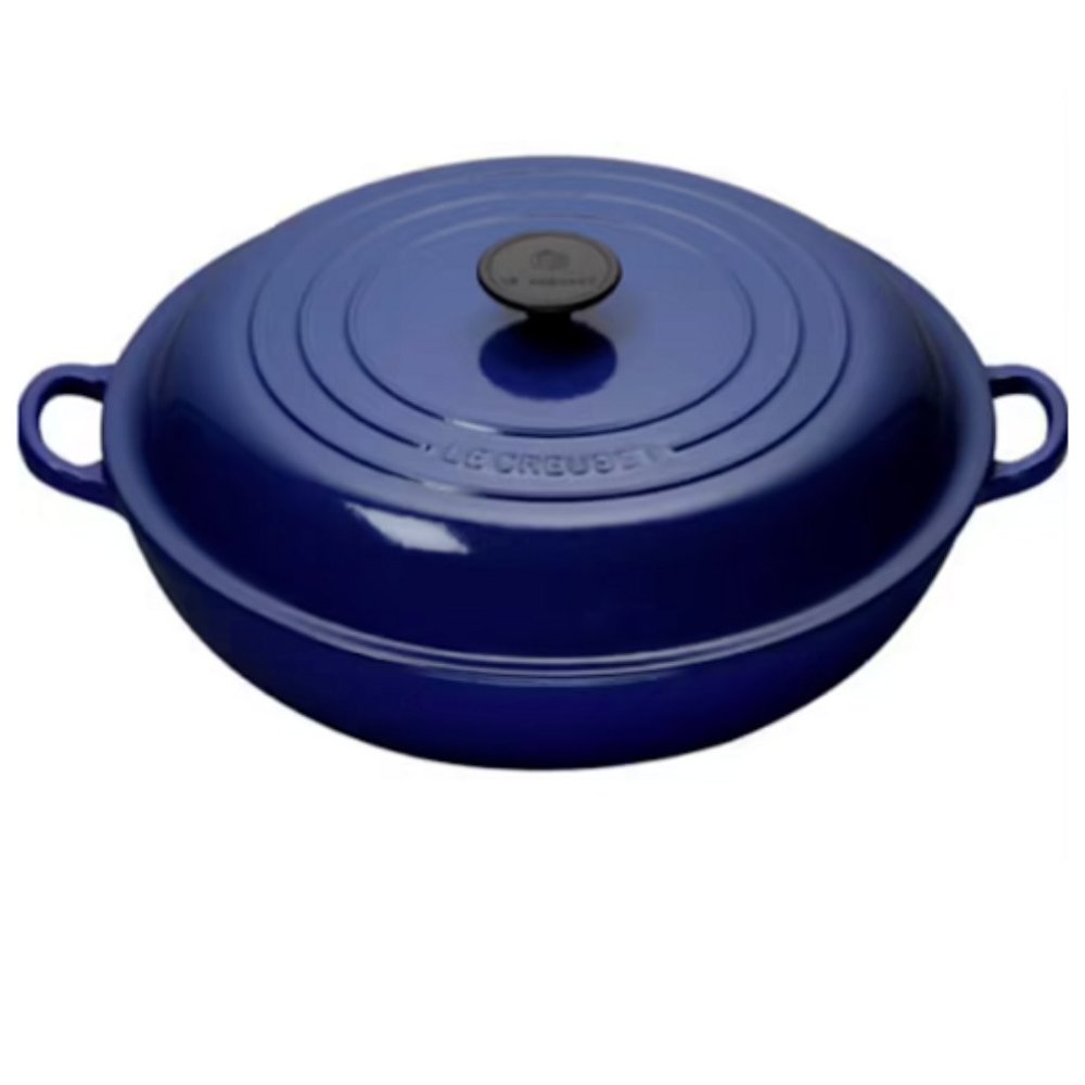 Le Creuset 3.5 Qt Braiser Cobalt Blue Cast Iron & Enamel NEW Made In France
